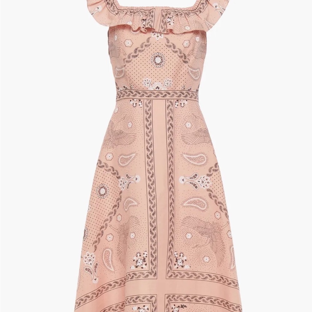Sandro Gale Linen And Cotton-blend Midi Dress In Pink